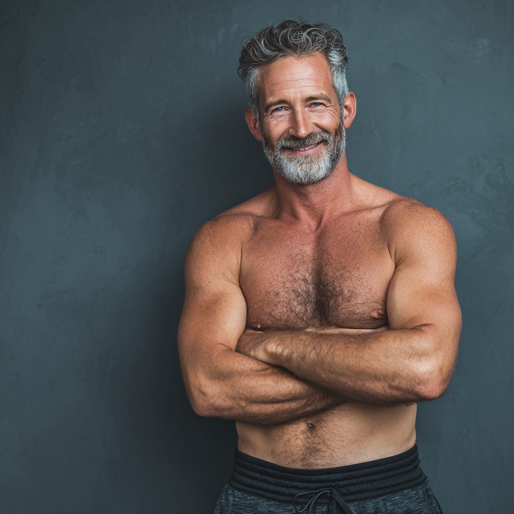 Wise elderly European man sharing wisdom with younger generation, both smiling warmly in a natural outdoor setting